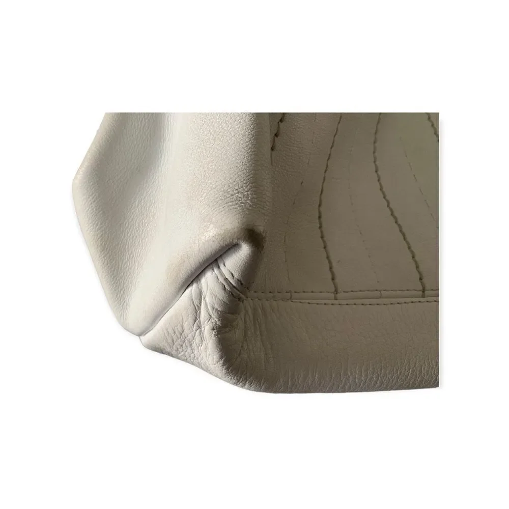 MaxMara Soft Leather Off-White Tote w Pouchette